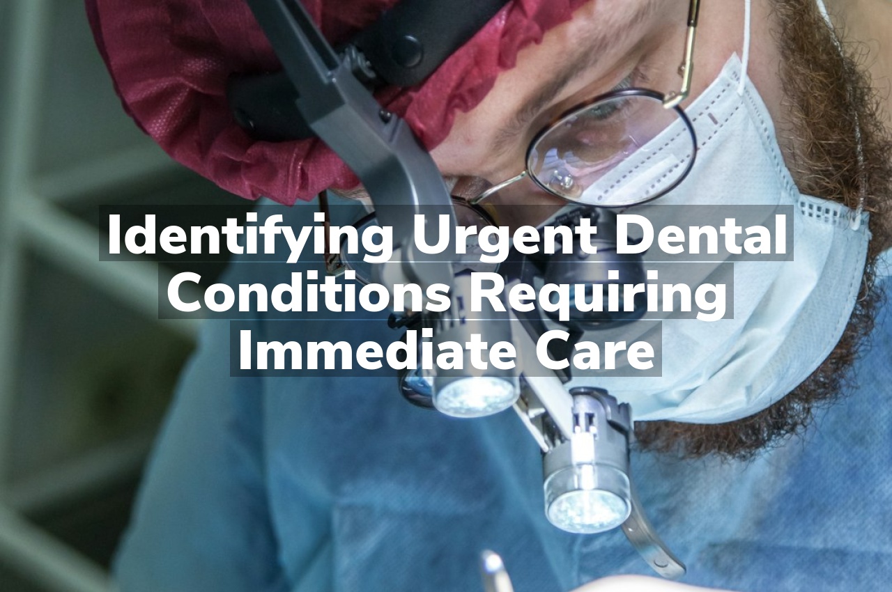 Identifying Urgent Dental Conditions Requiring Immediate Care